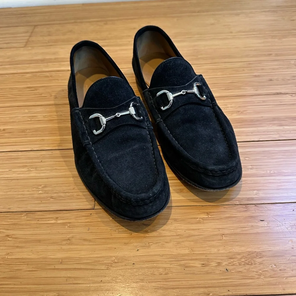 Gucci Horsebit Loafers Black Suede Mens 9 / 9.5 - Picture 3 of 11